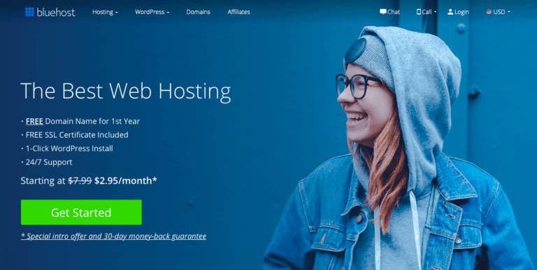 Bluehost Best Reliability ($3.95/Mo)