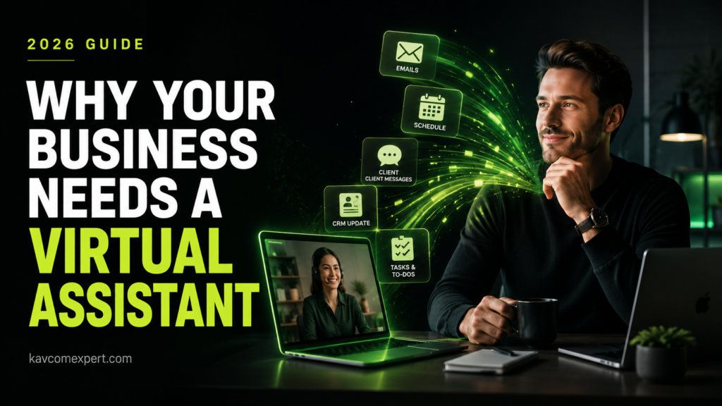 Why your business needs a virtual assistant — founder delegating tasks to a remote VA